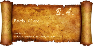 Bach Alex névjegykártya