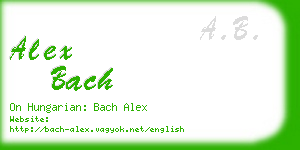 alex bach business card